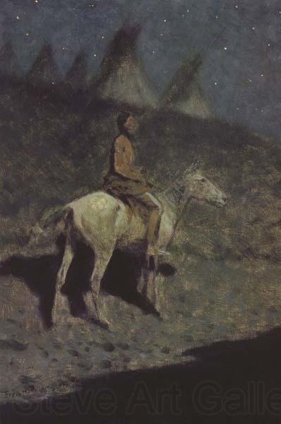 Frederic Remington Indian in the Moonlight (mk43)